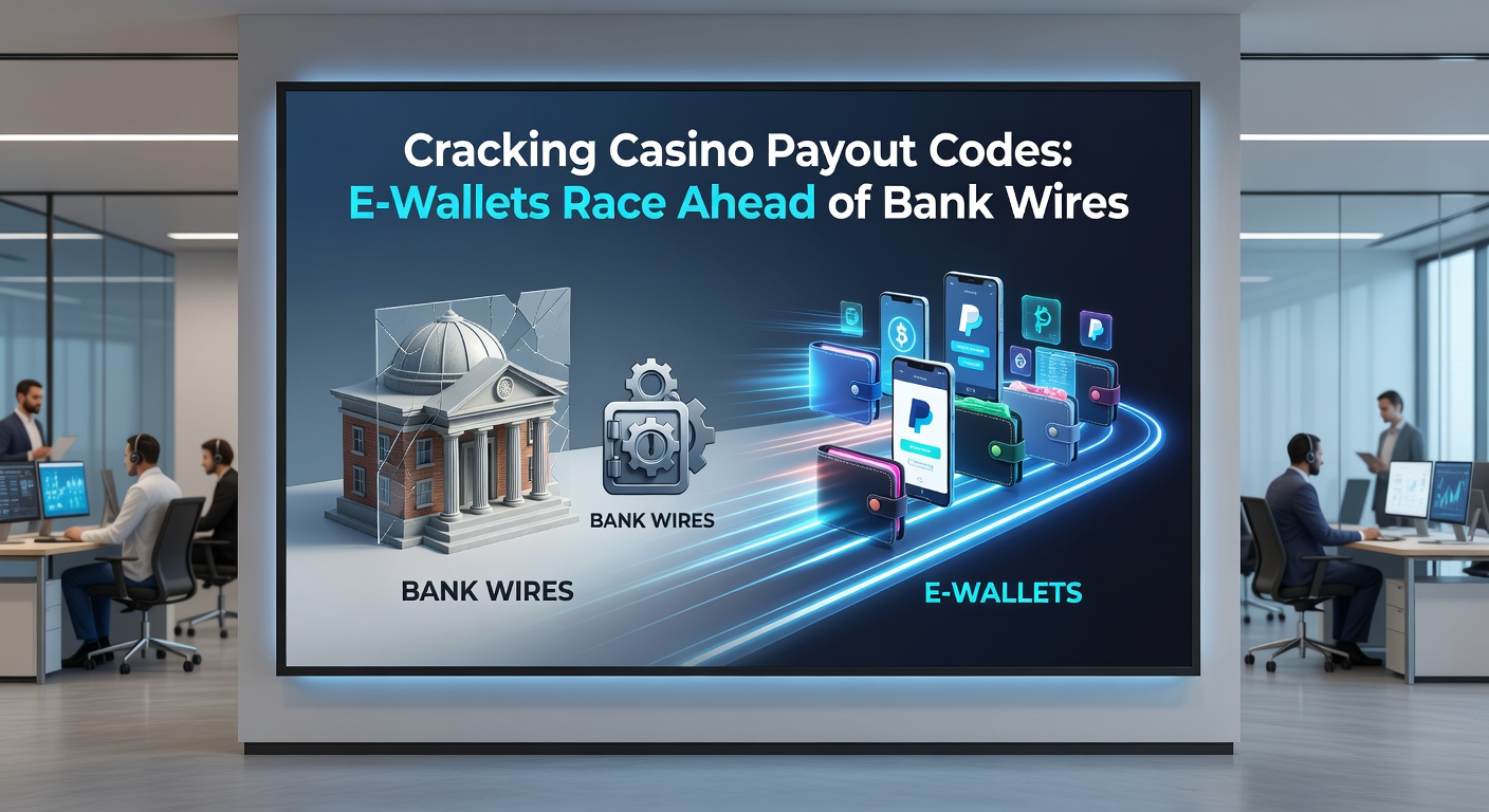 Comparison chart of e-wallet and bank wire withdrawal times with speed lines favoring digital options