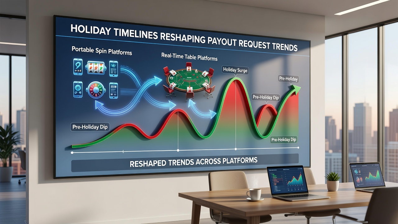 Data charts illustrating payout request volume changes across mobile gaming platforms during seasonal holidays