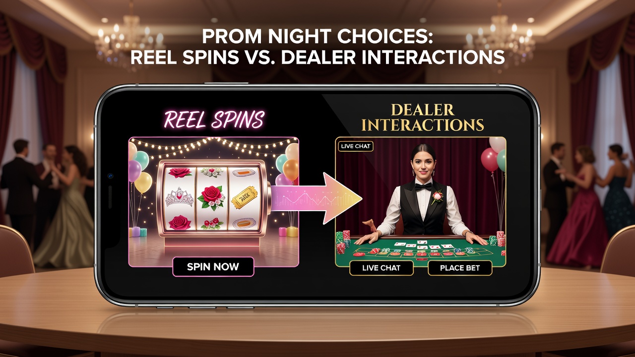 Close-up of mobile casino navigation elements highlighting reel and dealer selection buttons