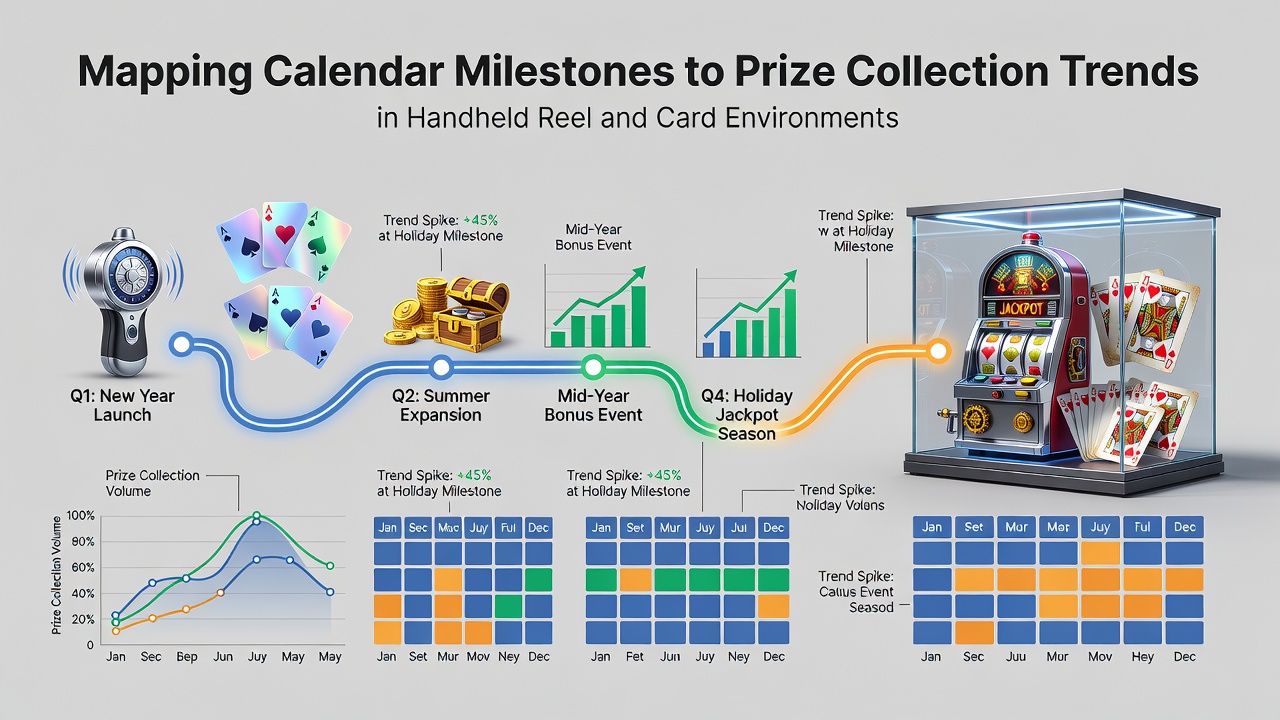 Analytics dashboard showing prize collection trends aligned with monthly calendar milestones in mobile gaming